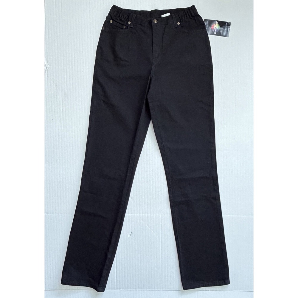 Vintage Y2K Newport News Jeanology Black Straight Leg Jeans 12 34in Inseam NWT